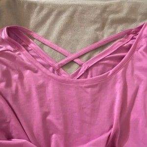NWT Women’s Barbiecore Pink Cross-Back Drop-Shoulder Tencel Crop Tee Plus Sz 3X